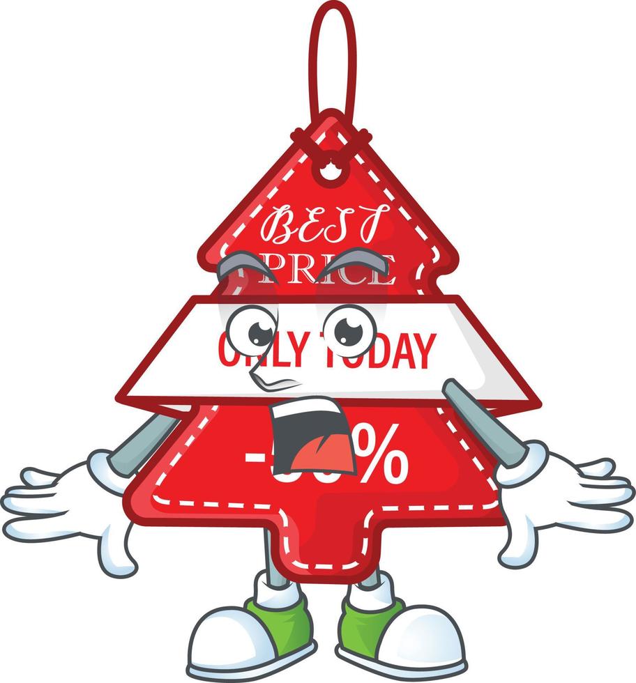 Christmas best price tag cartoon vector