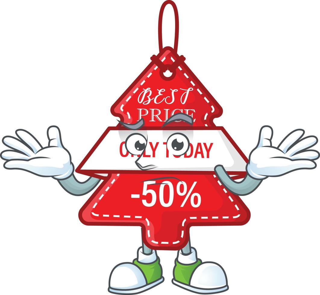 Christmas best price tag cartoon vector
