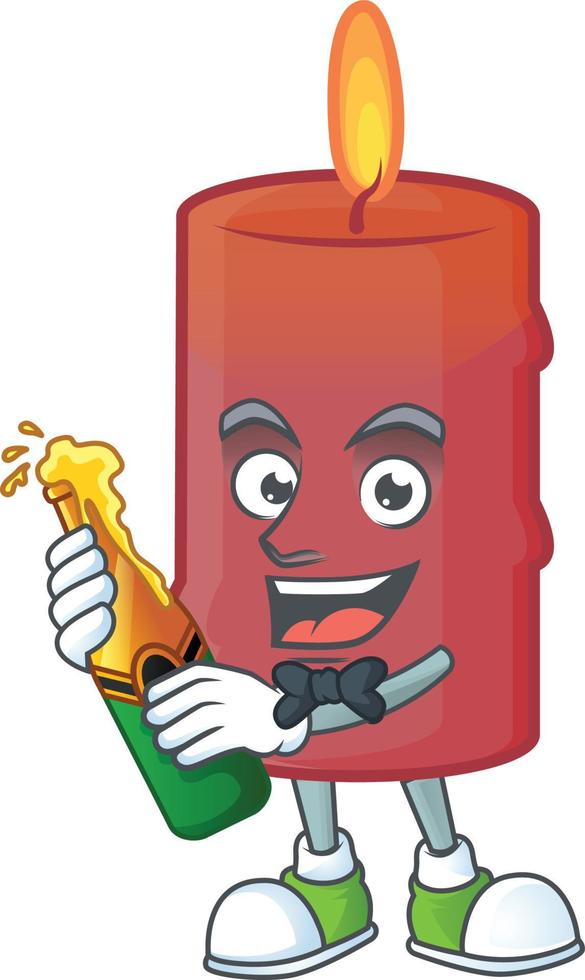 Red candle cartoon vector