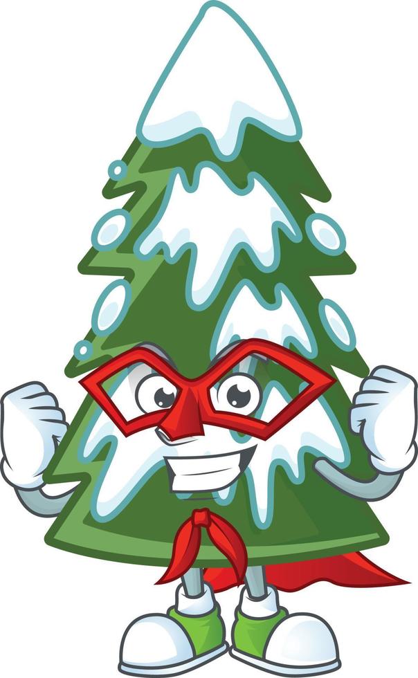 Christmas tree snow cartoon vector