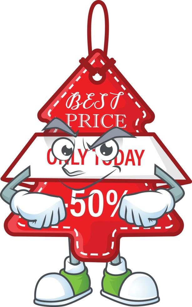 Christmas best price tag cartoon vector