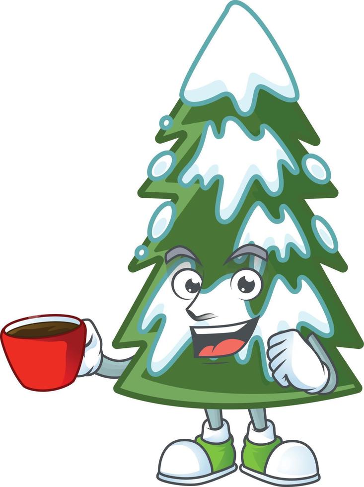 árbol de navidad nieve dibujos animados vector