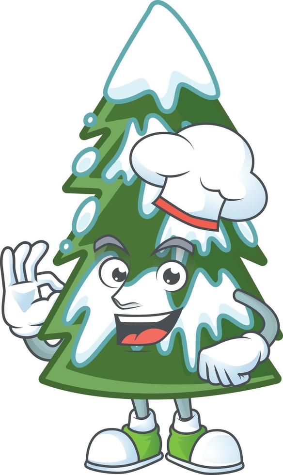 árbol de navidad nieve dibujos animados vector