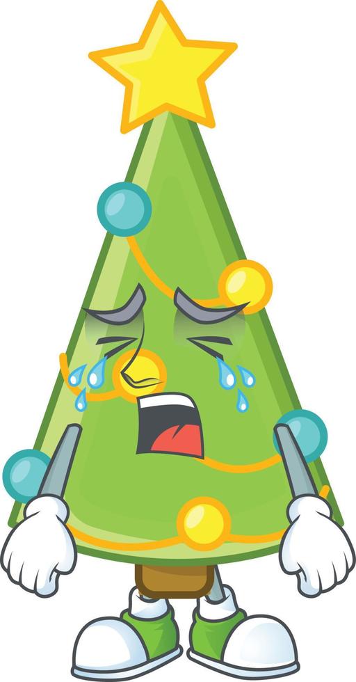 dibujos animados de decoración de árbol de navidad vector