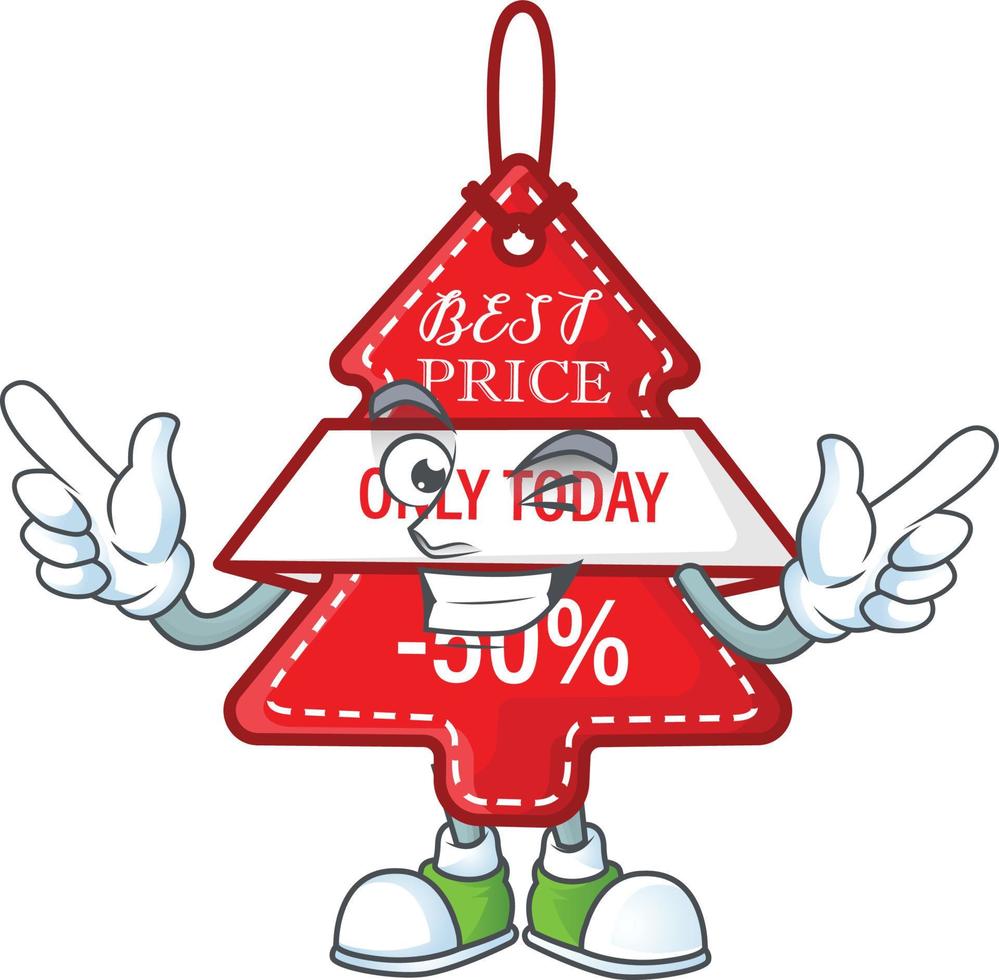 Christmas best price tag cartoon vector