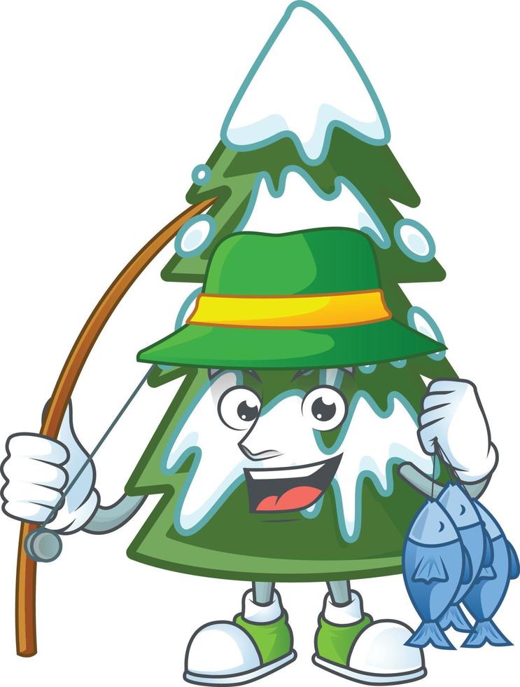 árbol de navidad nieve dibujos animados vector