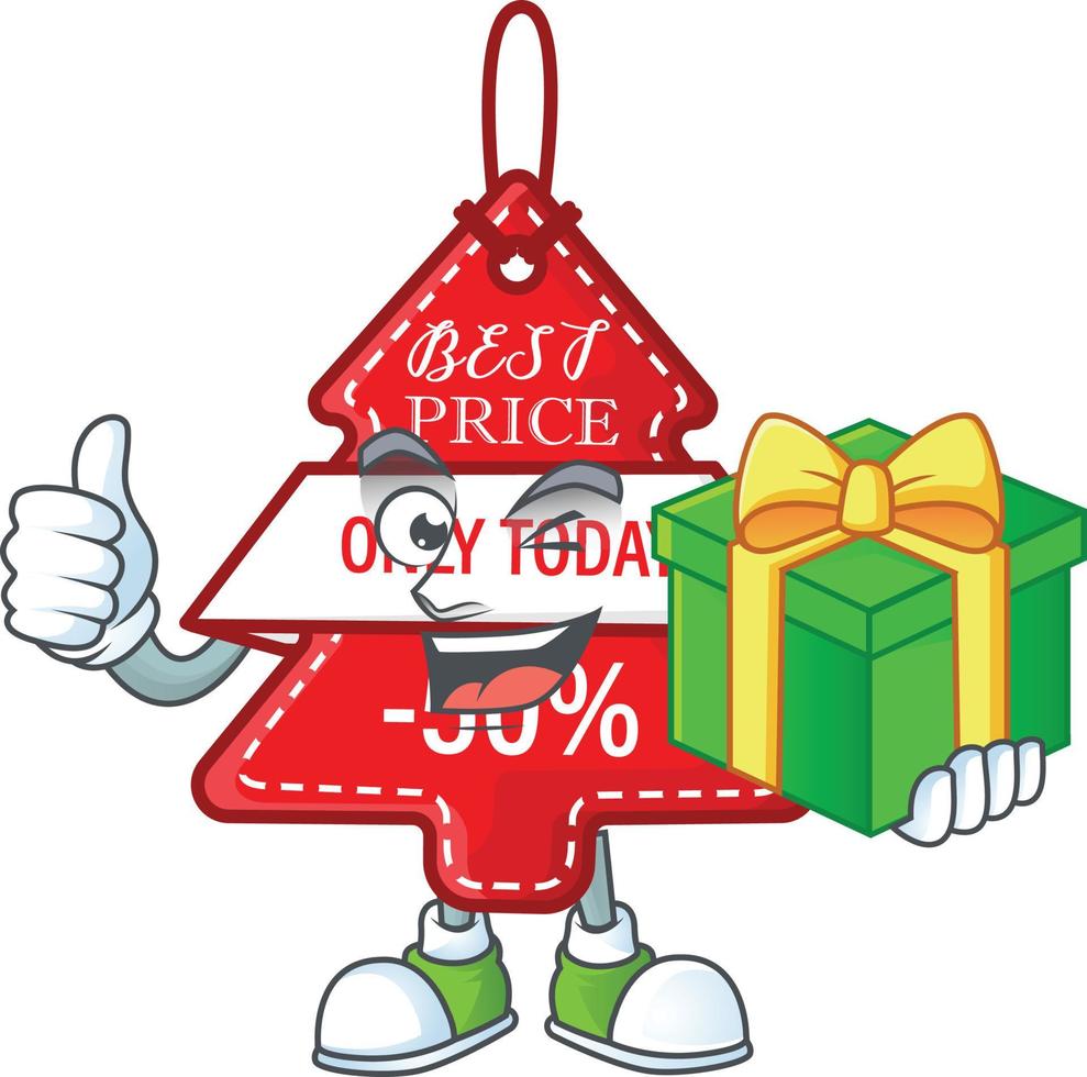 Christmas best price tag cartoon vector