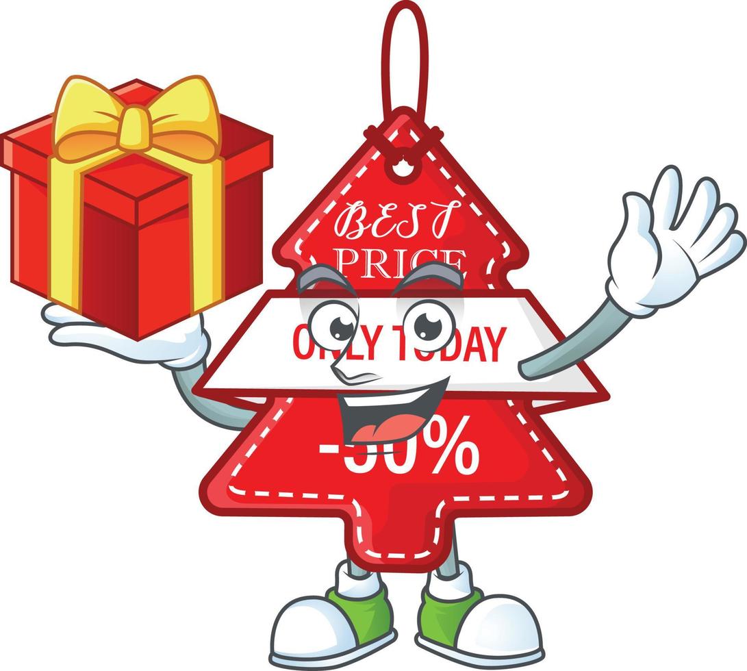 Christmas best price tag cartoon vector