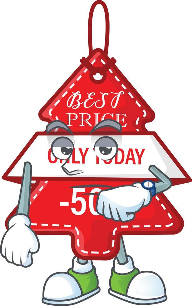 Christmas best price tag cartoon vector