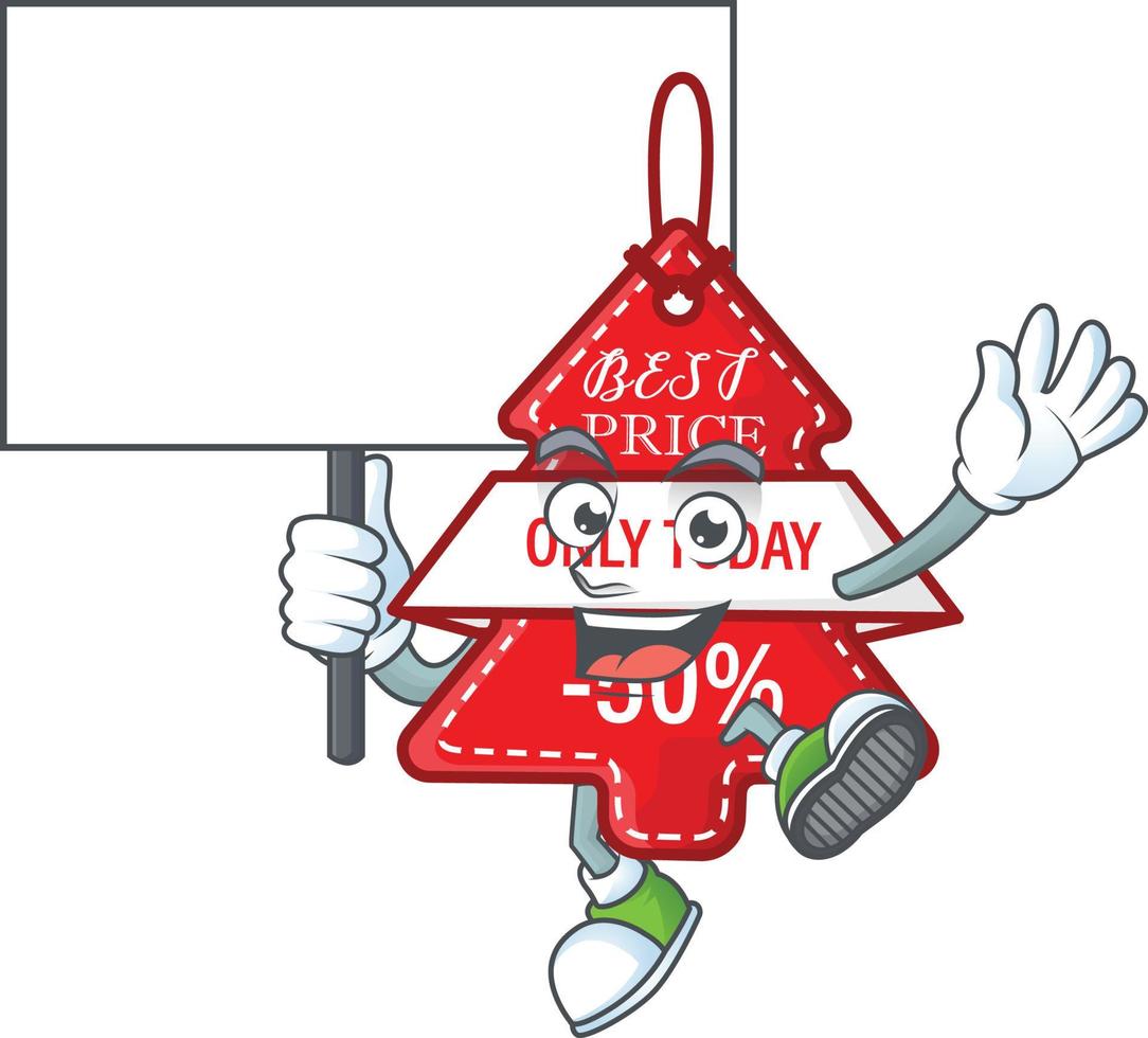 Christmas best price tag cartoon vector
