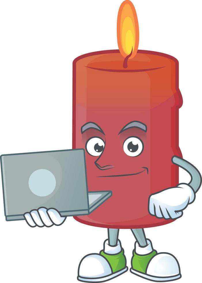 Red candle cartoon vector