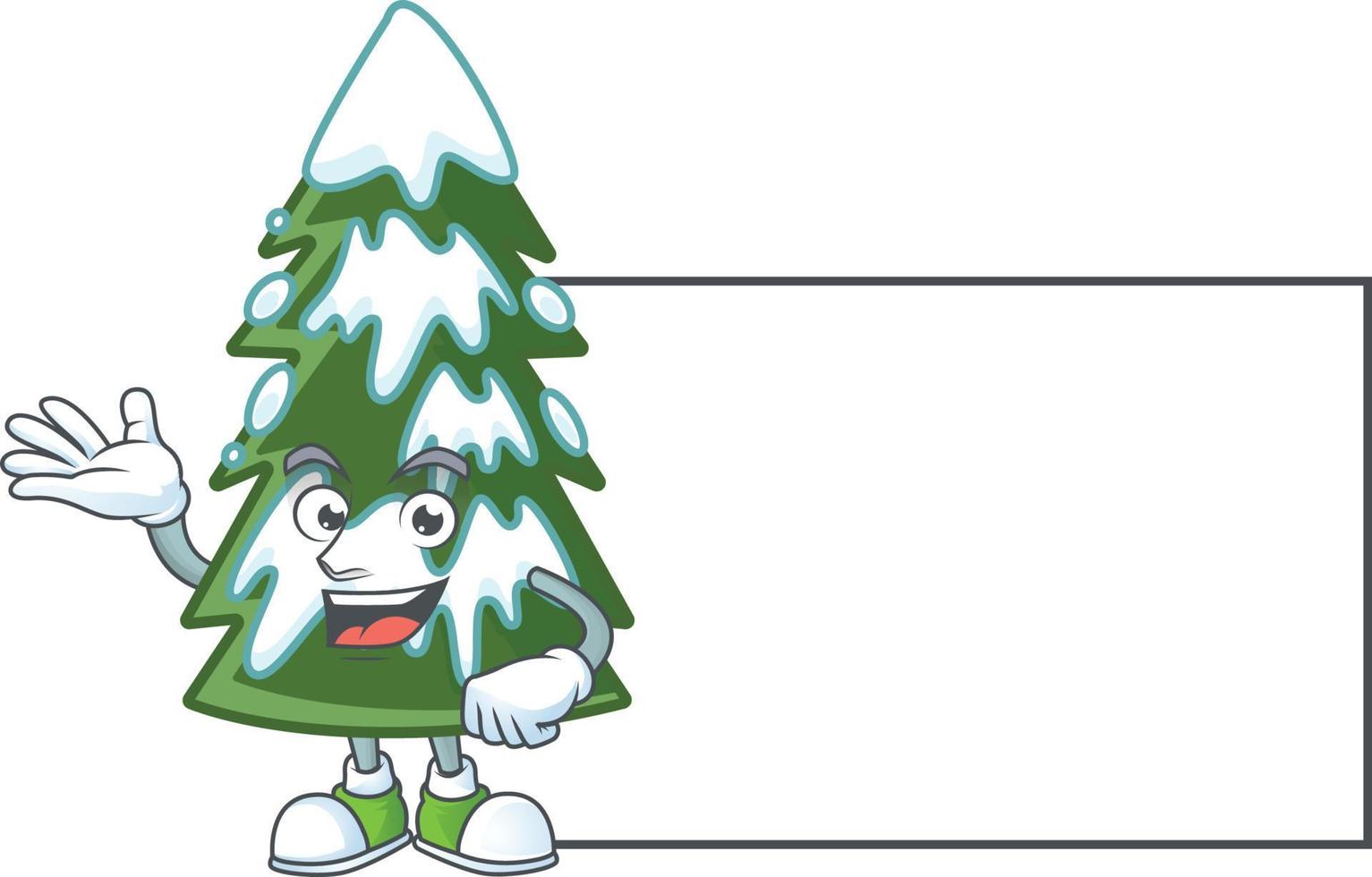 Christmas tree snow cartoon vector