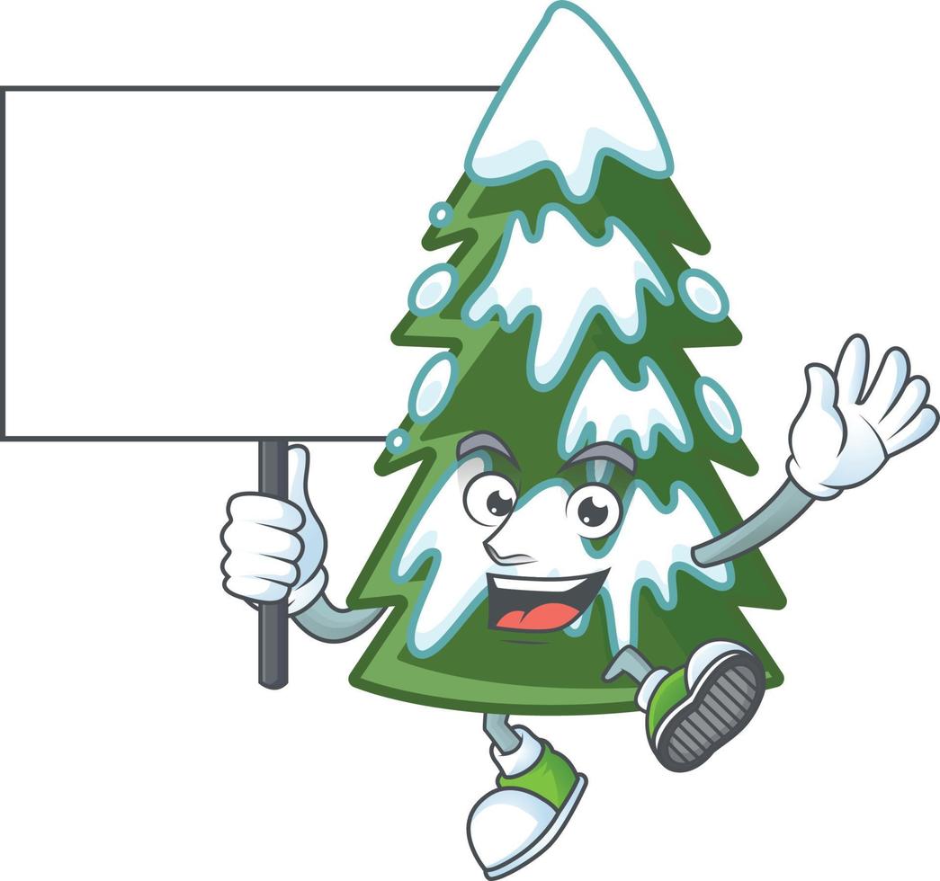 Christmas tree snow cartoon vector