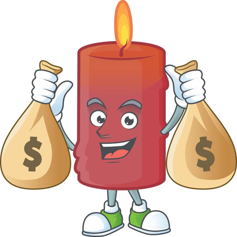 Red candle cartoon vector
