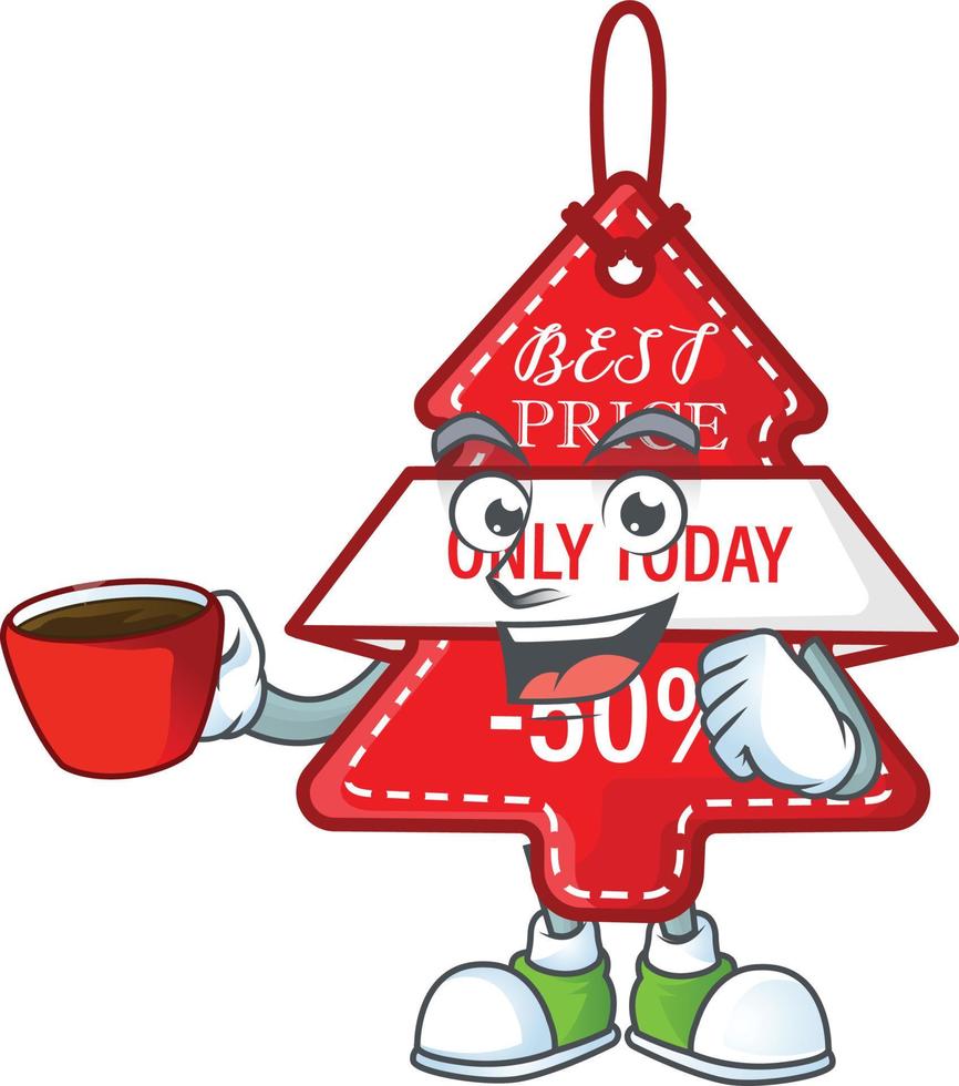 Christmas best price tag cartoon vector