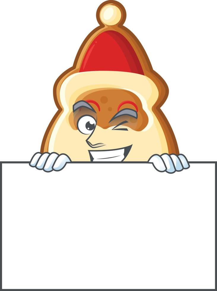 dibujos animados de galletas de sombrero de navidad vector