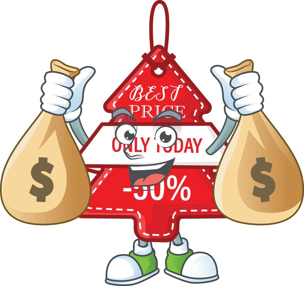 Christmas best price tag cartoon vector