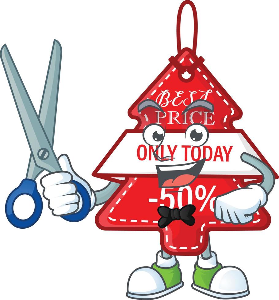 Christmas best price tag cartoon vector