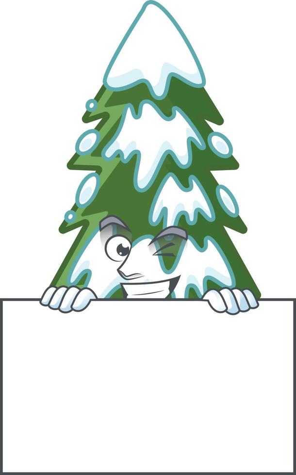 Christmas tree snow cartoon vector