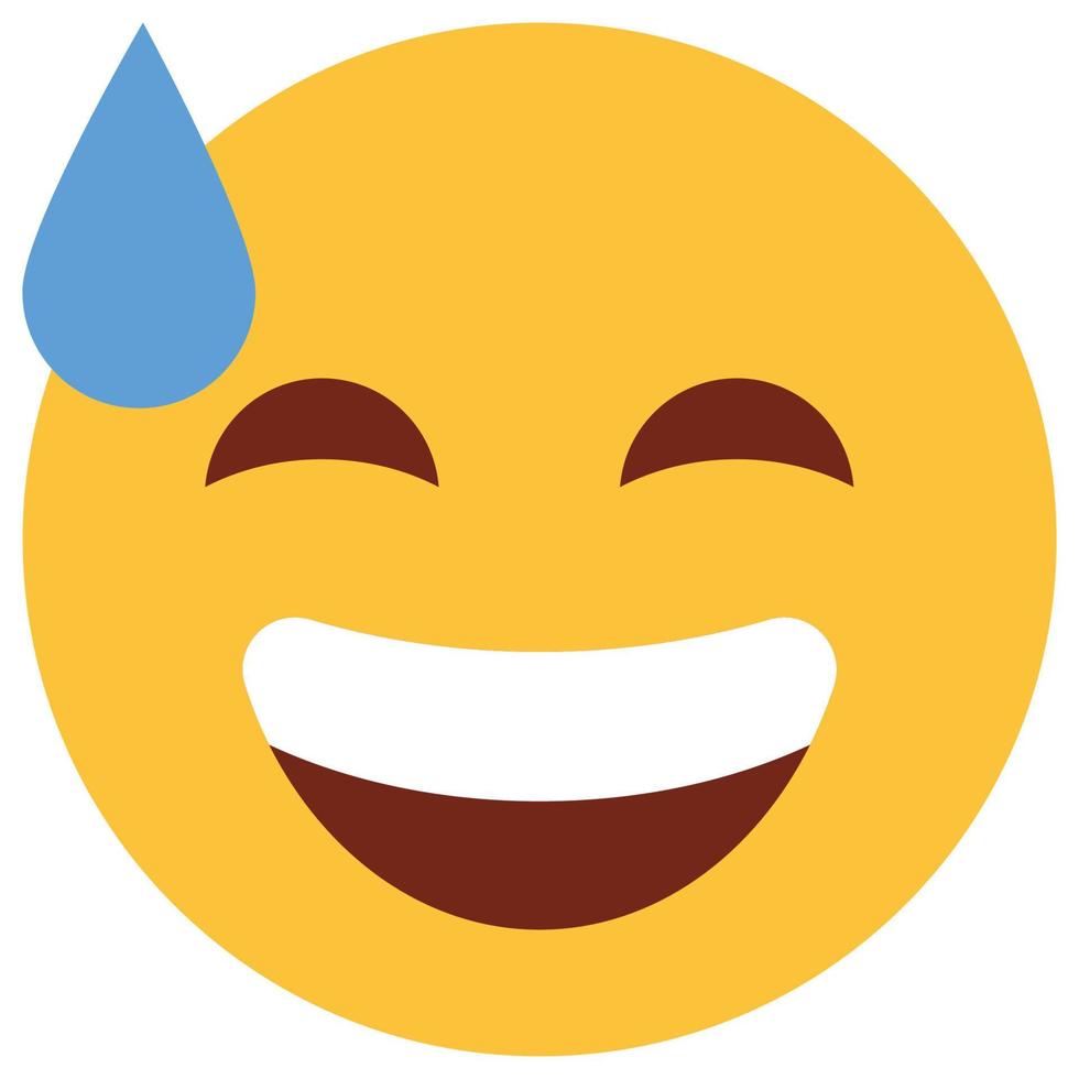 Flat color icon for emoji face. vector