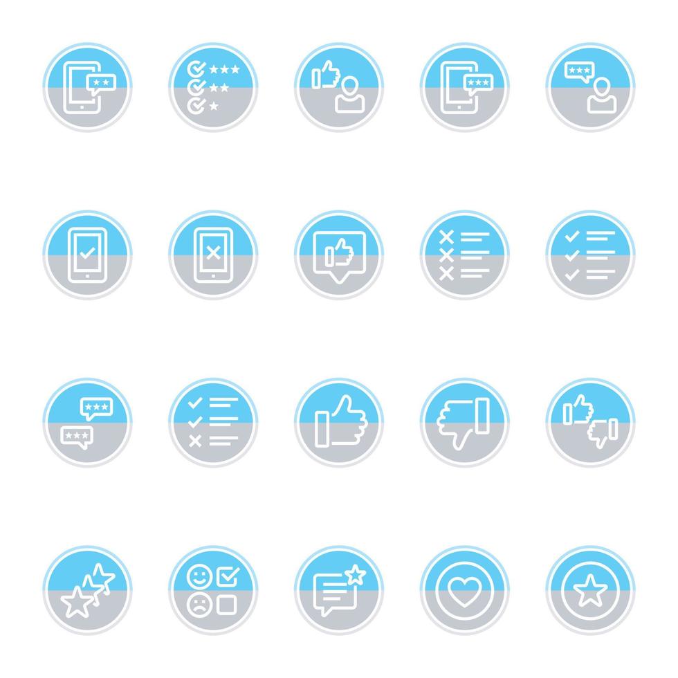 Twin color icons for feedback review. vector