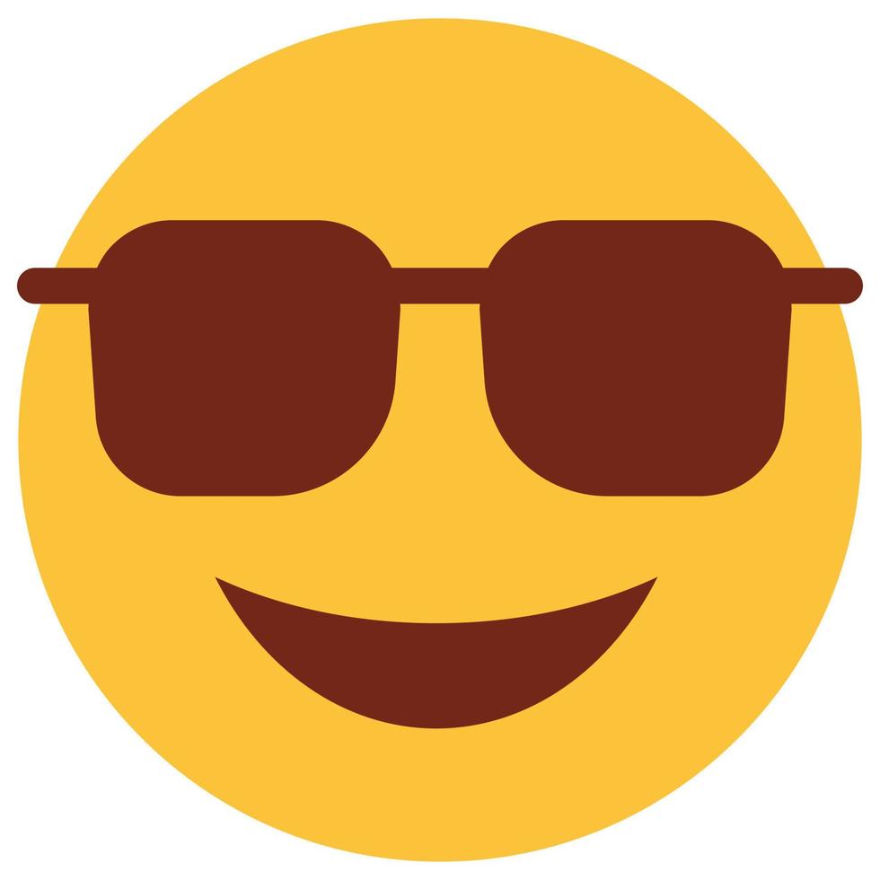 Flat color icon for emoji face. vector