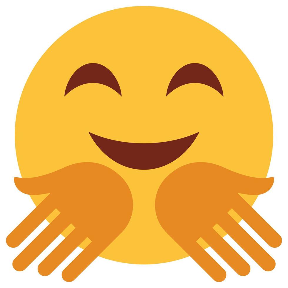 Flat color icon for emoji face. vector