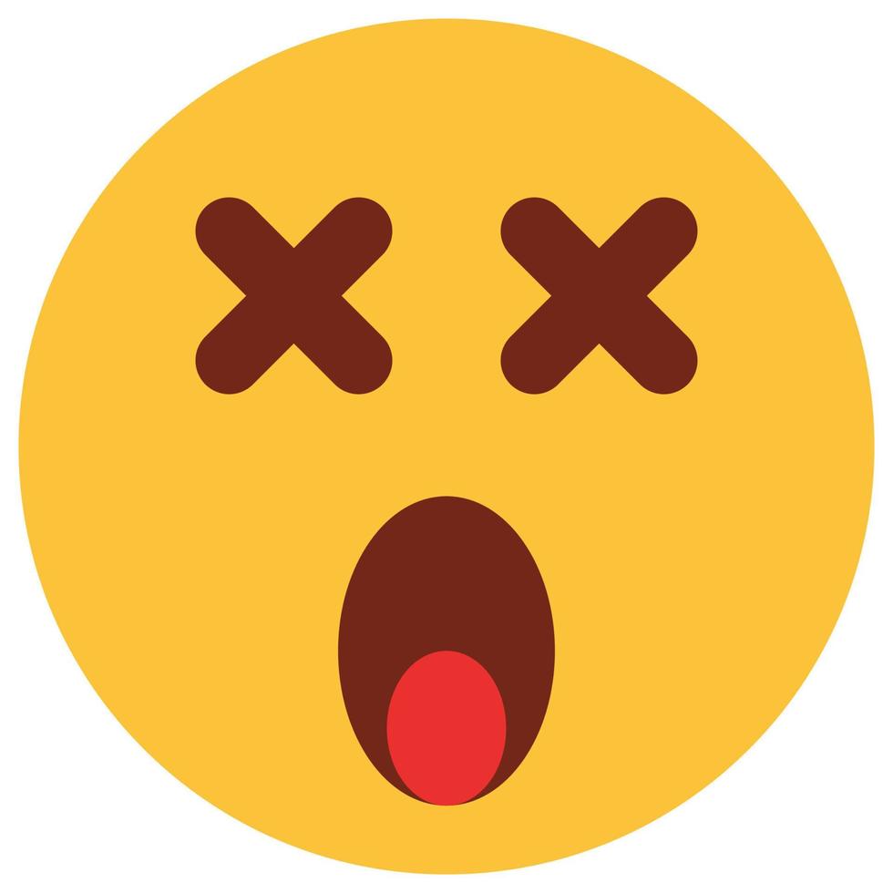 Flat color icon for emoji face. vector