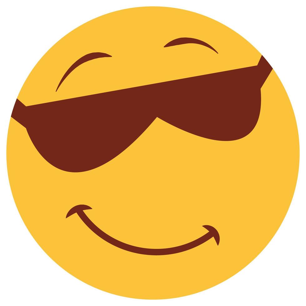 Flat color icon for emoji face. vector