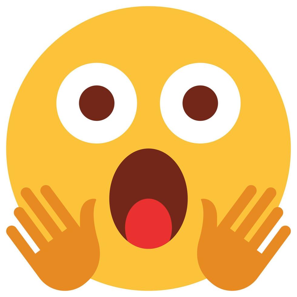 Flat color icon for emoji face. vector