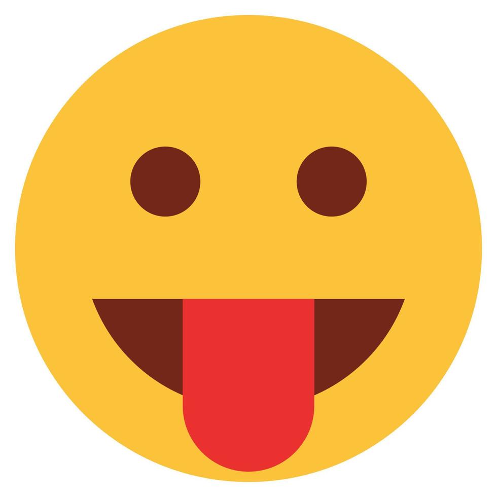 Flat color icon for emoji face. vector
