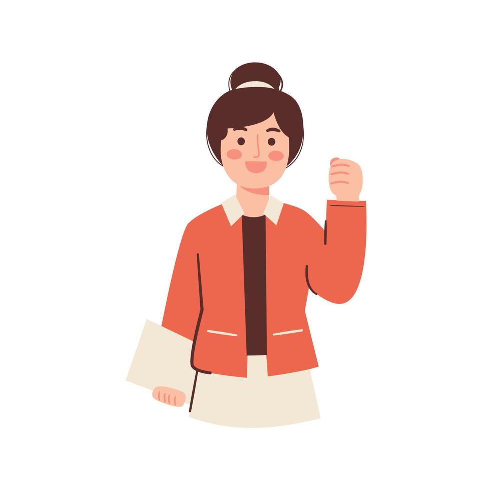 ilustración de mujer feliz vector