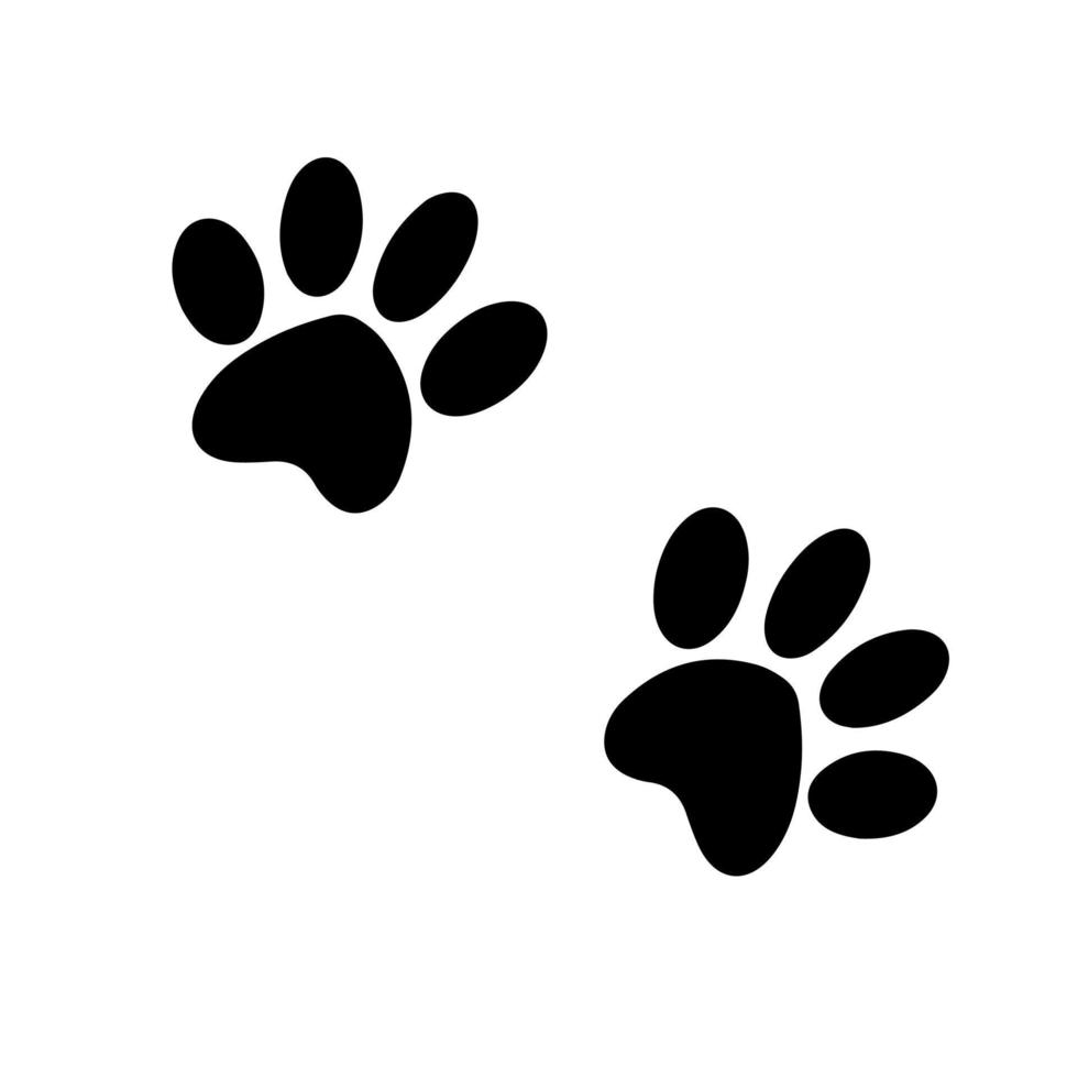 Silhouette of a cat's paw. Paw prints. A dog or cat puppy icon. A trace of a pet. vector