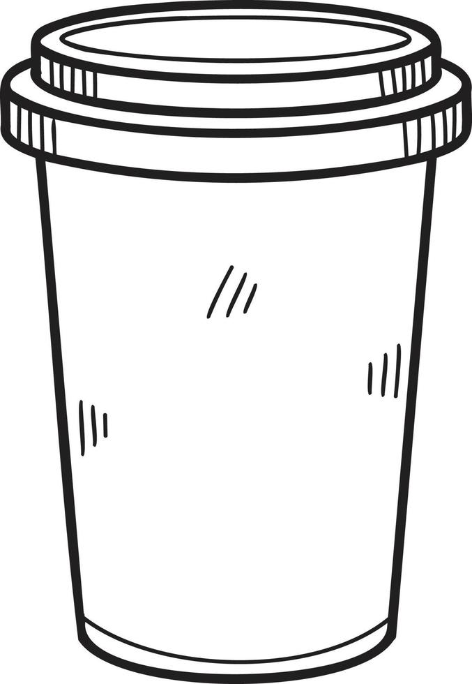 Hand Drawn paper cup illustration in doodle style vector