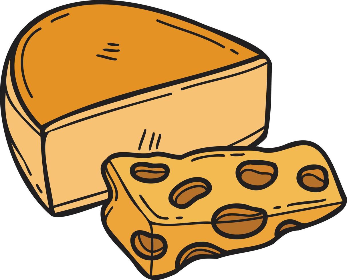 Hand Drawn sliced cheese illustration in doodle style 18980722 Vector