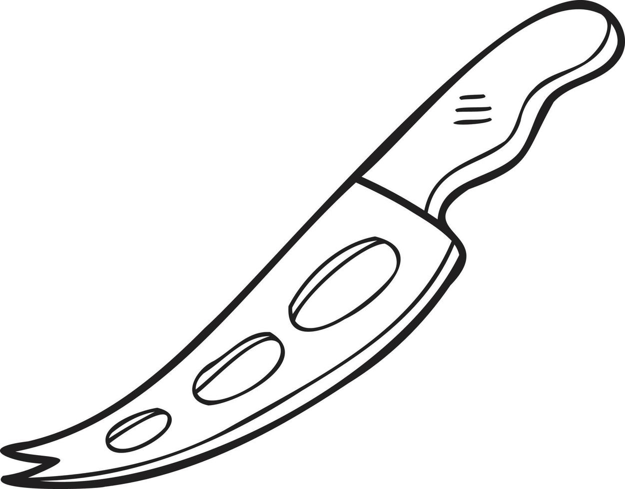 ilustración de cuchillo de queso dibujado a mano en estilo garabato vector