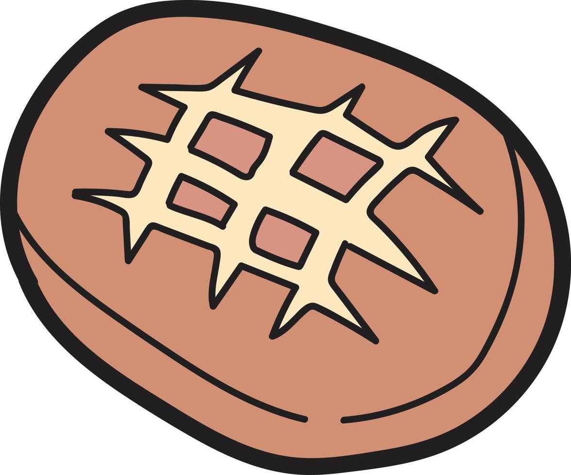 Hand Drawn loaf of bread illustration in doodle style vector