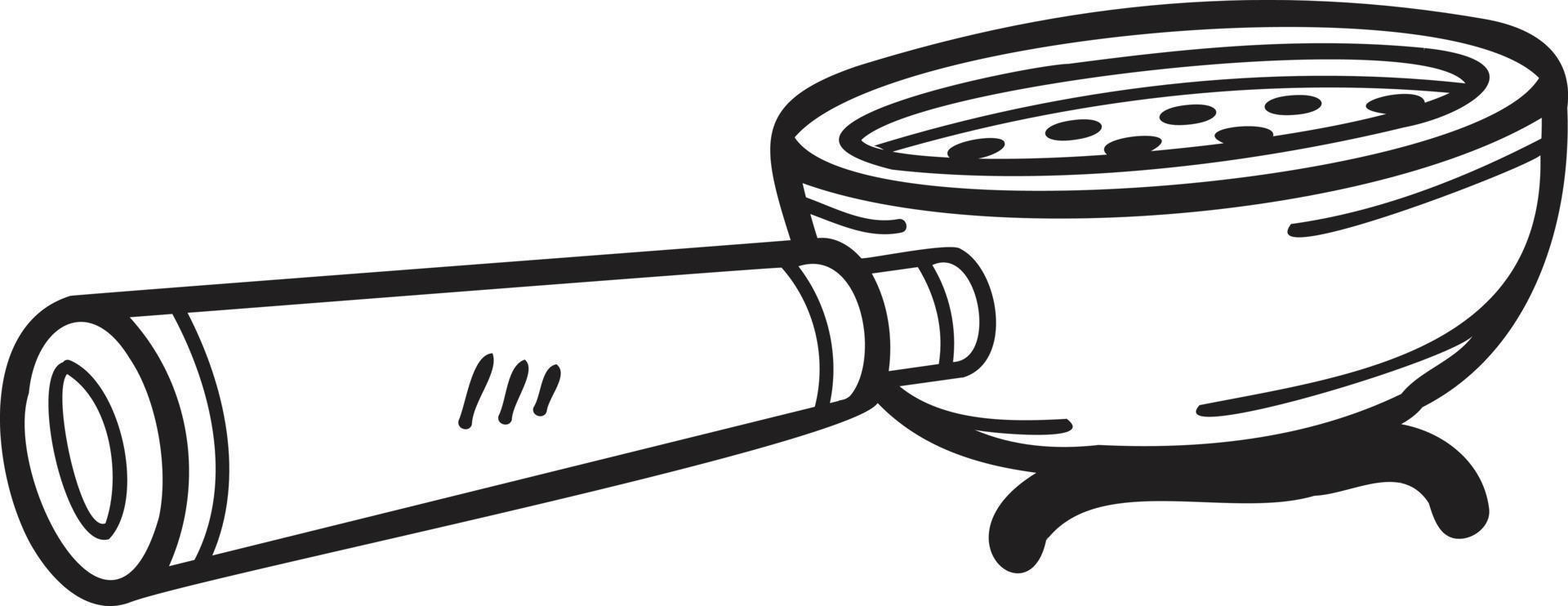 Hand Drawn Espresso Coffee filter holder illustration in doodle style