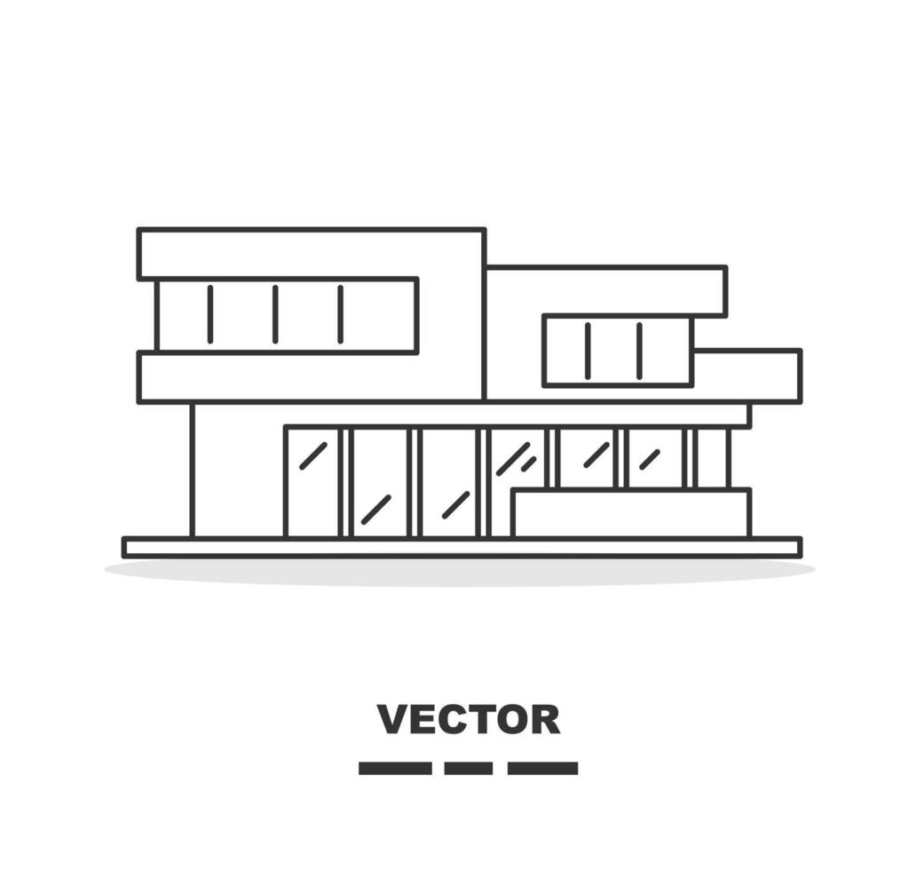 Modern house vector in black and white colour 18980870 Vector Art at