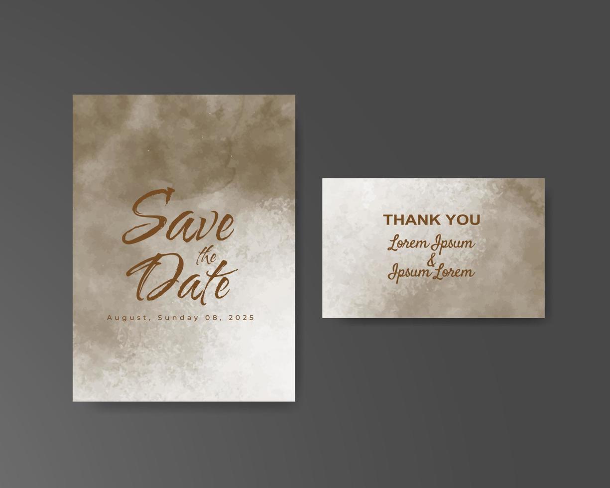 Wedding invitation with abstract watercolor background vector