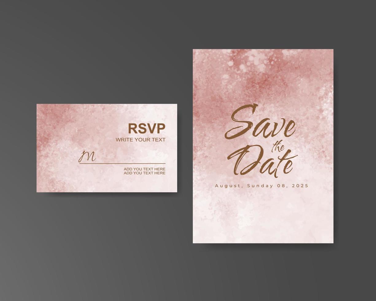 Wedding invitation with abstract watercolor background vector