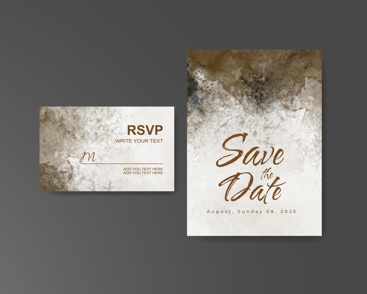 Wedding invitation with abstract watercolor background vector