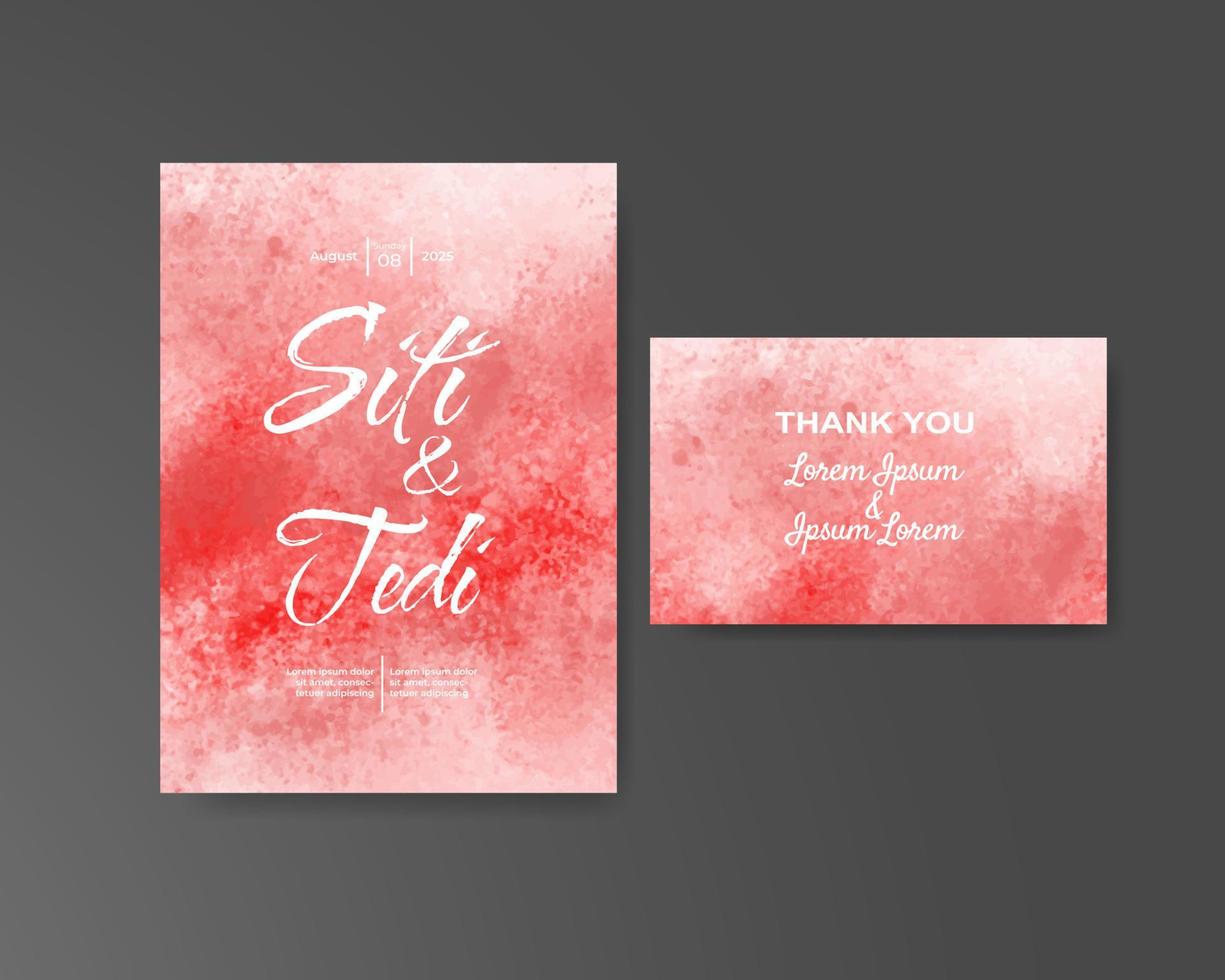 Wedding invitation with abstract watercolor background vector