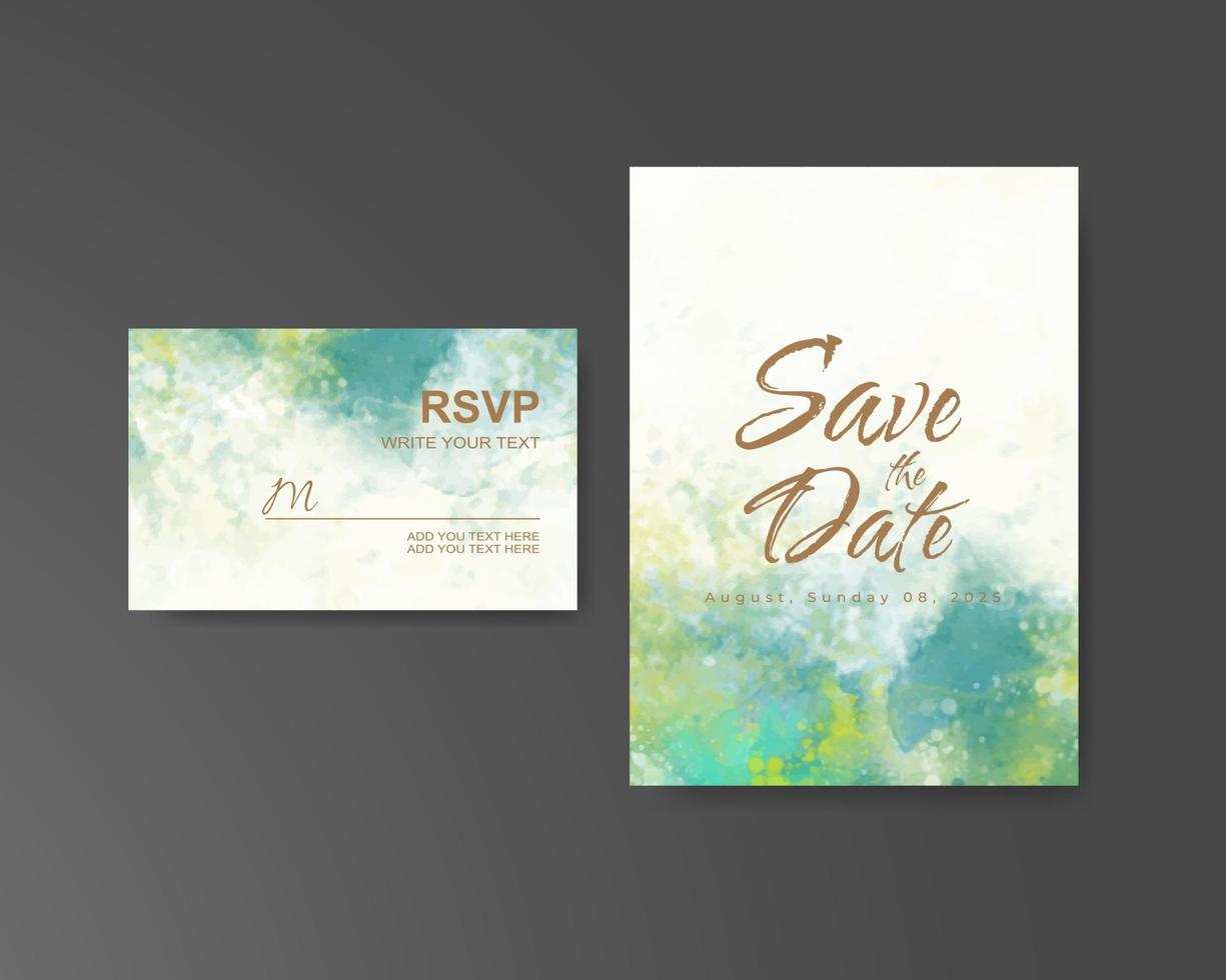 Wedding invitation with abstract watercolor background vector