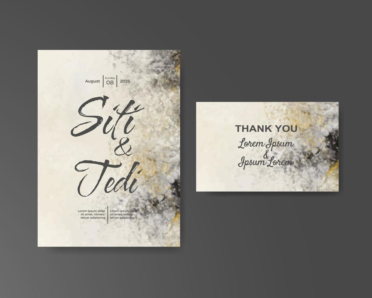 Wedding invitation with abstract watercolor background vector