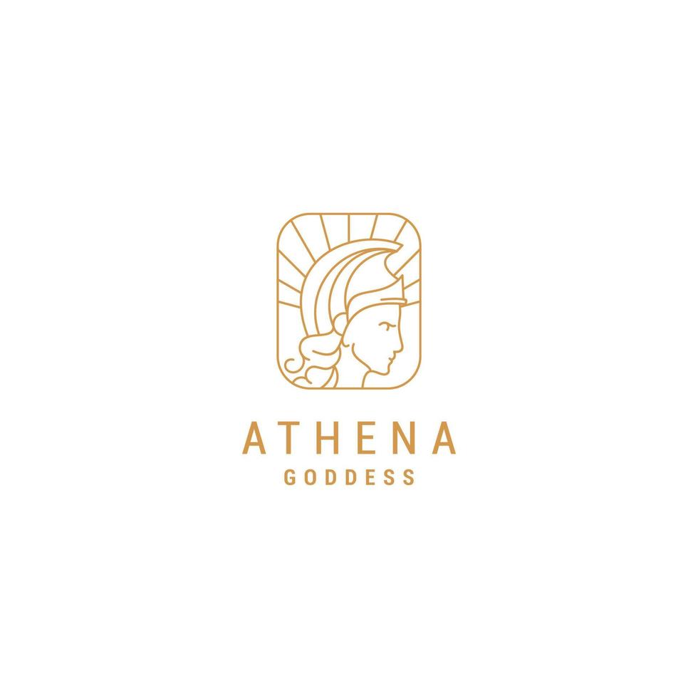 Goddess athena logo design icon template vector