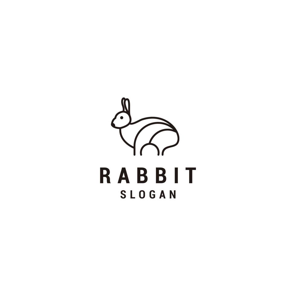 Rabbit geometric logo vector icon design template