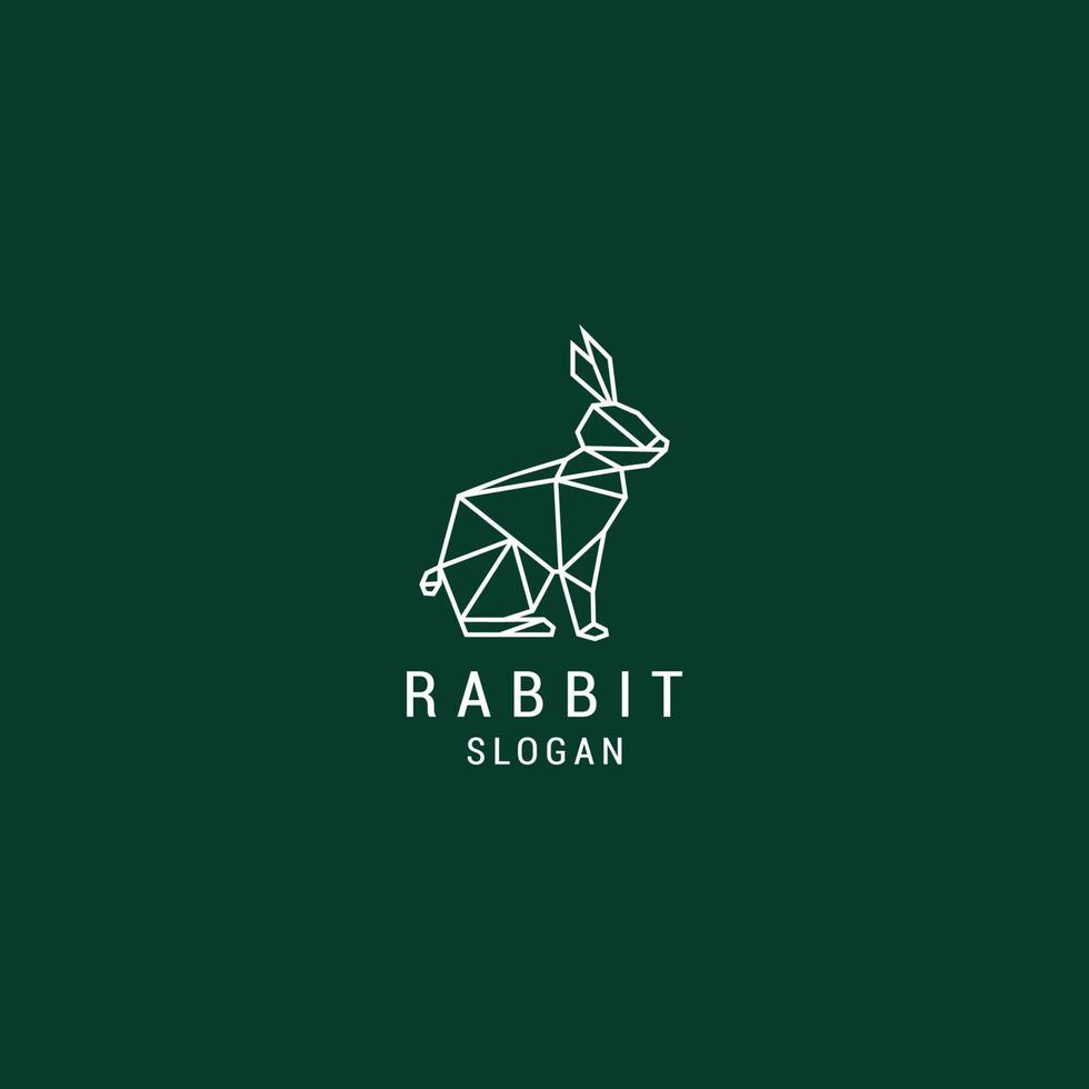 Rabbit geometric logo vector icon design template