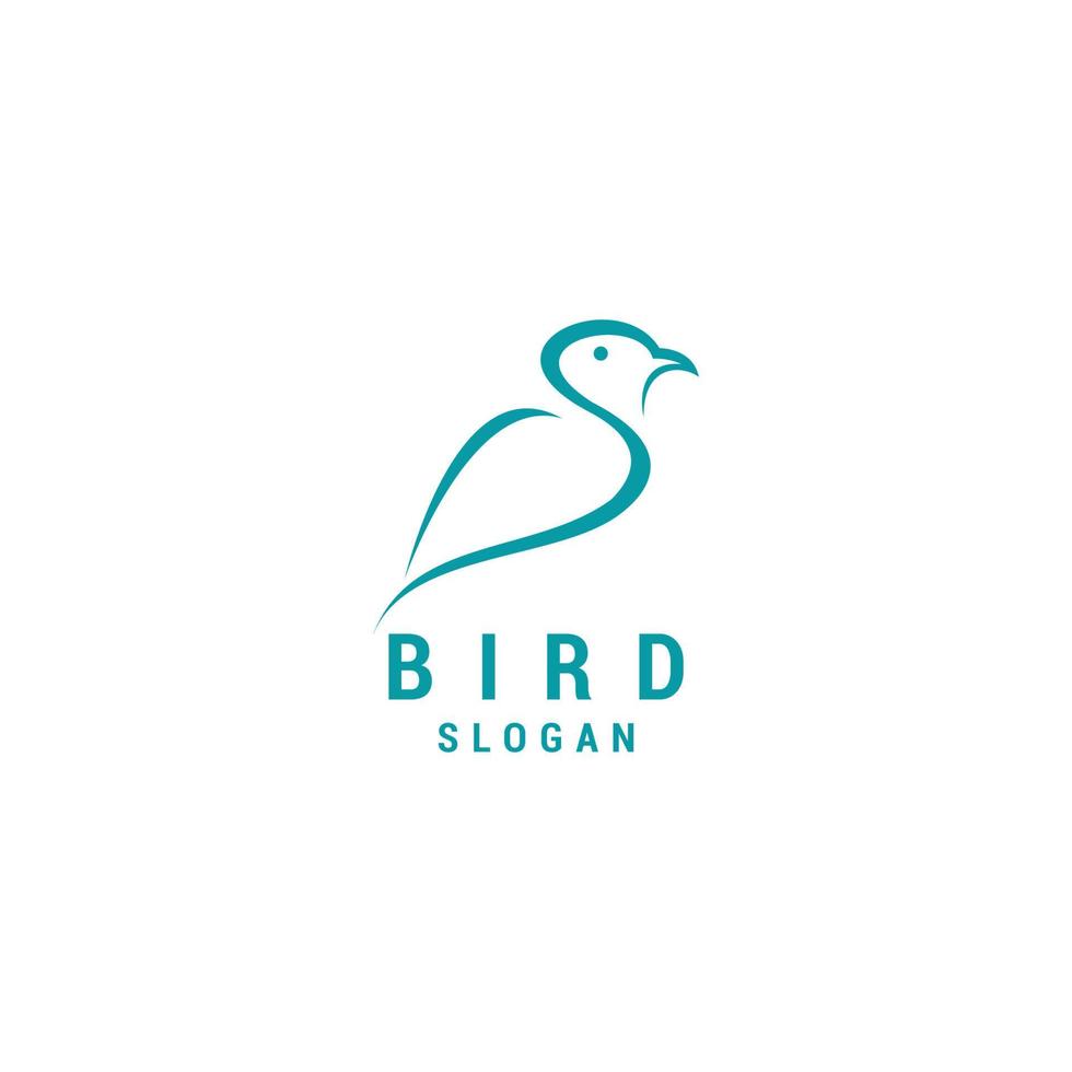 plantilla de diseño de icono de logotipo de arte de línea de pájaro vector