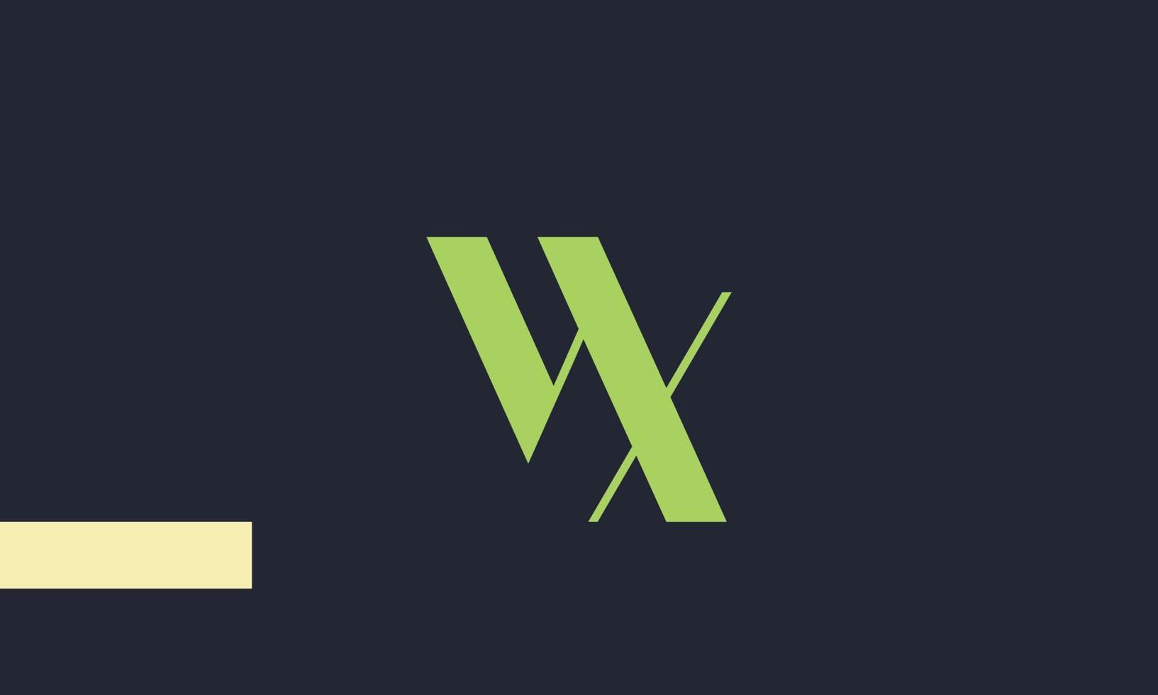 alfabeto letras iniciales monograma logo wx, xw, w y x vector